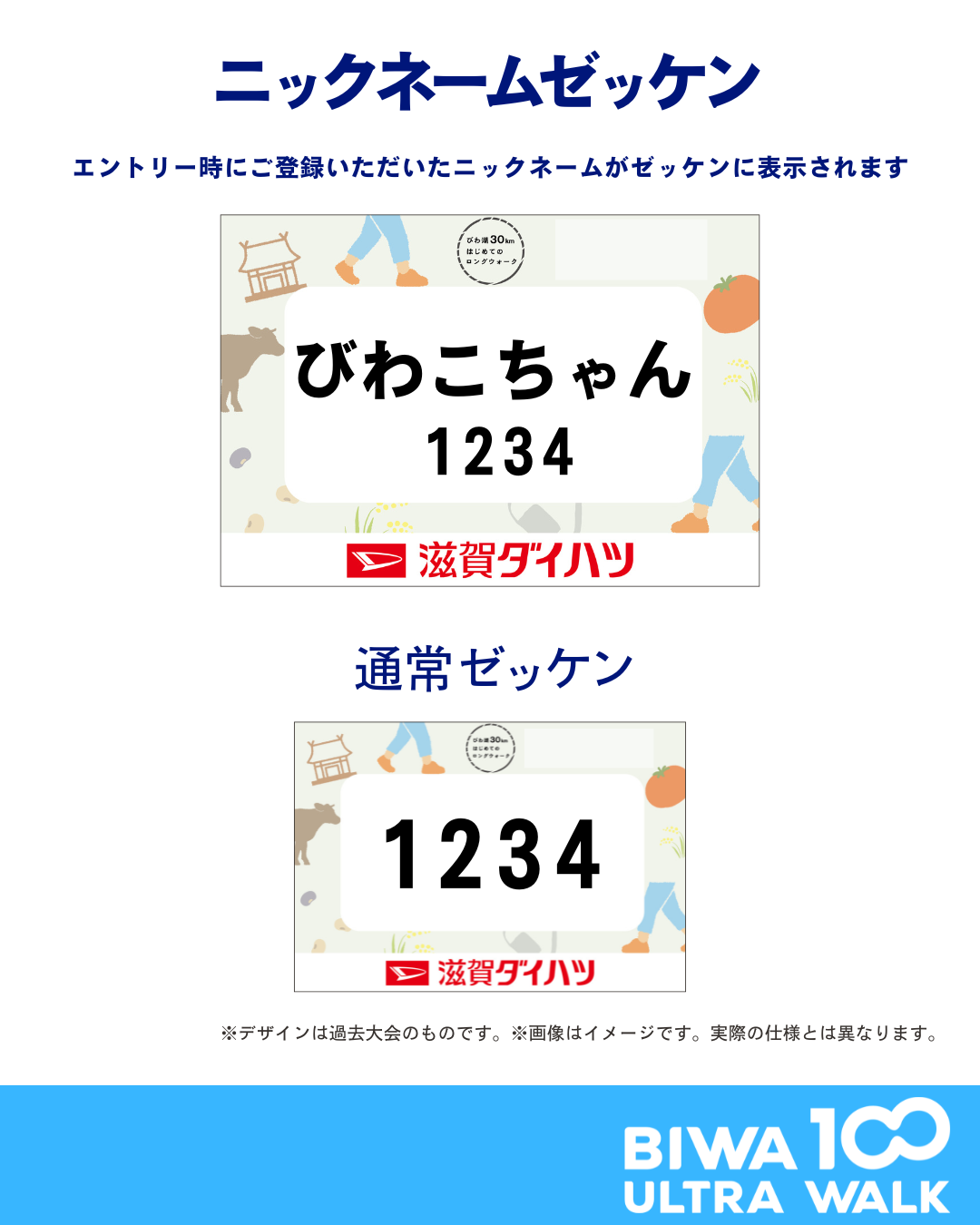 BIWA100 ニックネームゼッケン イメージ